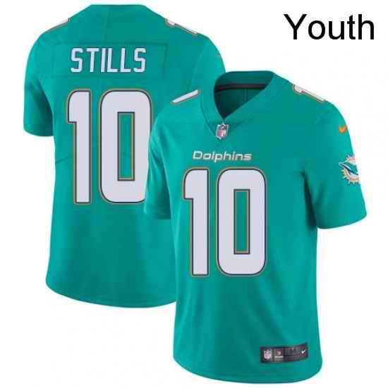 Youth Nike Miami Dolphins 10 Kenny Stills Aqua Green Team Color Vapor Untouchable Limited Player NFL Jersey